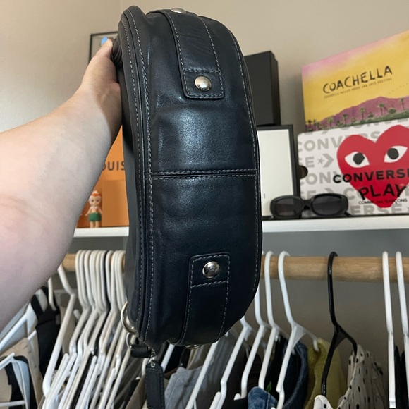 Y2K Coach Black Leather Zoe Shoulder Bag - Picture 9 of 15